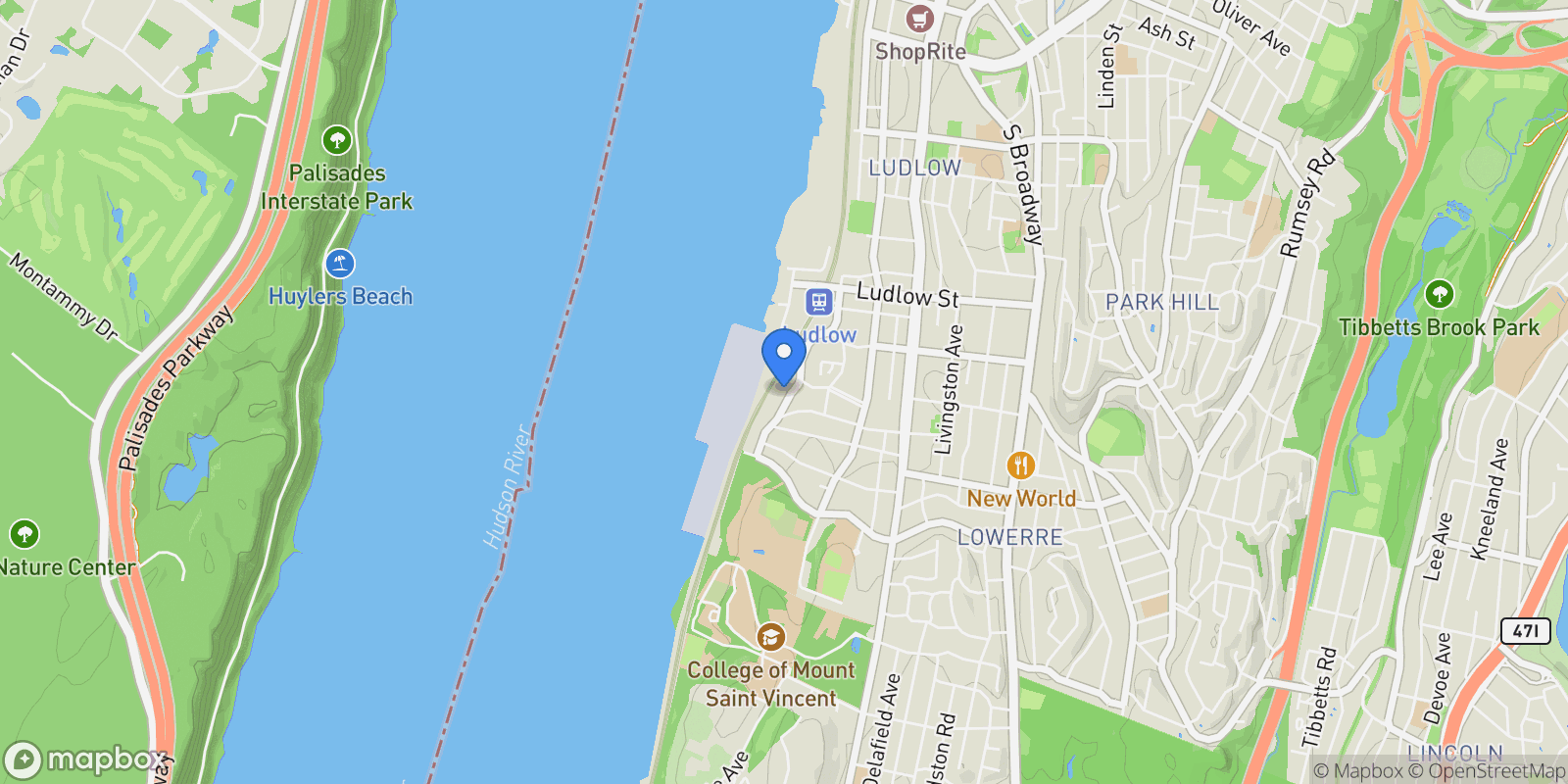 Map showing 83 Sunnyside Drive, Yonkers, NY 10705, Yonkers, New York, United States.