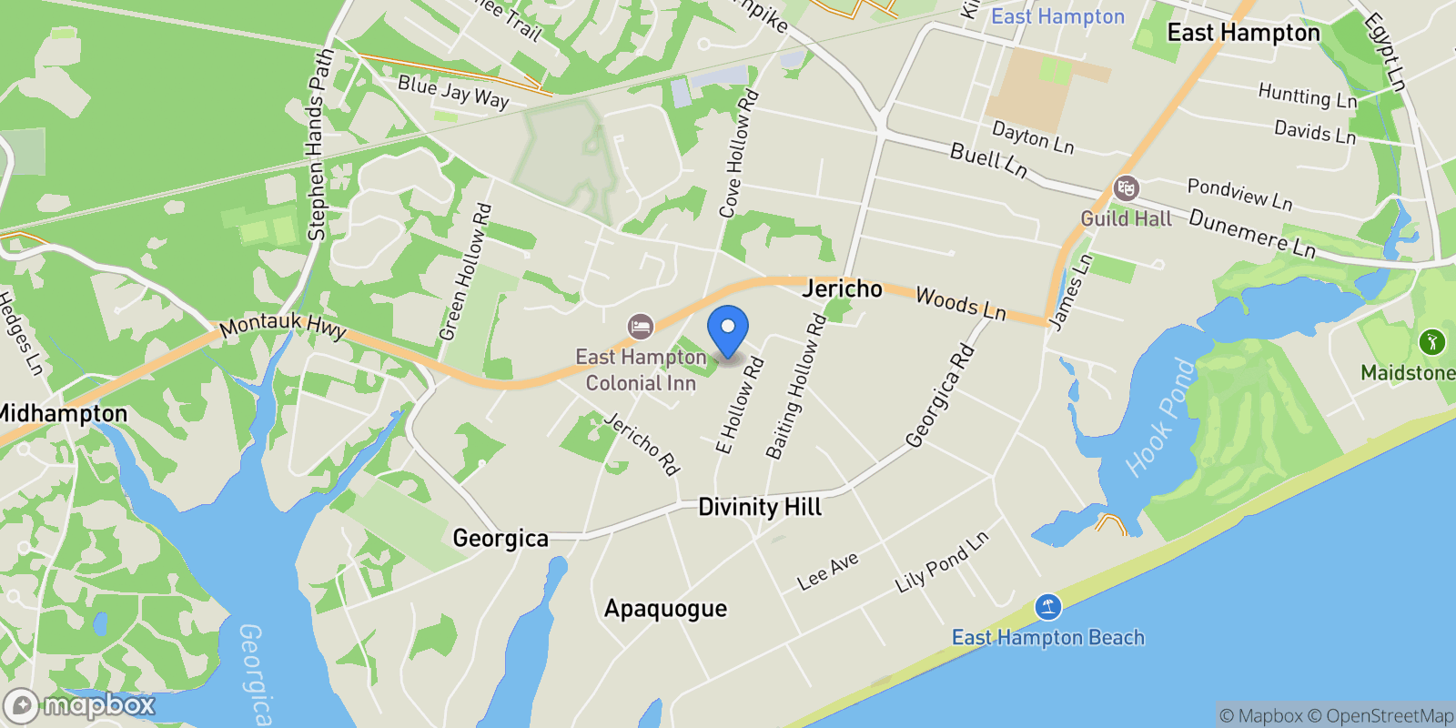 Map showing 30 East Hollow Road , East Hampton, NY 11937, East Hampton, New York, United States.