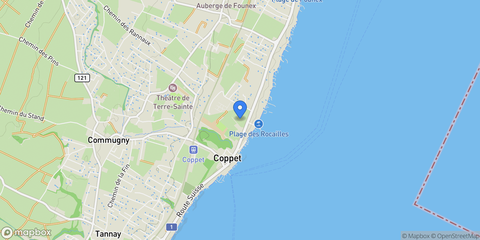 Map showing Coppet, Vaud, Switzerland.