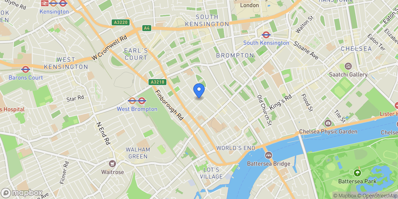 Map showing Drayton Gardens, London, England, United Kingdom.