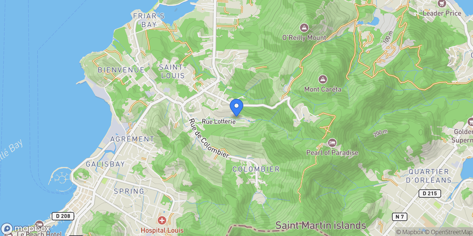 Map showing Rambaud, Collectivity of Saint Martin, Saint Martin.