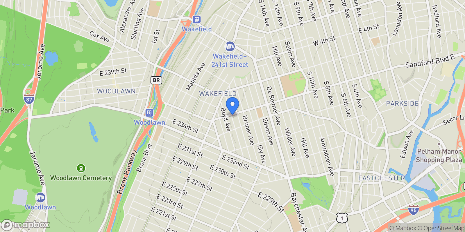 Map showing 1774 Pitman Avenue, Bronx, NY 10466, New York, New York, United States.