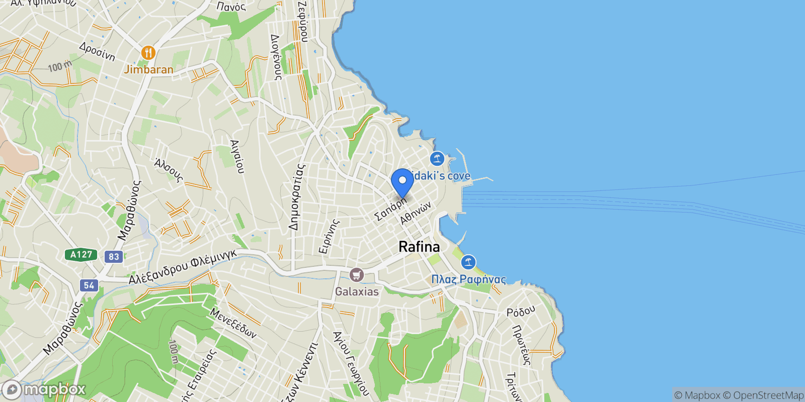 Map showing ATTICA, Rafina, Attica, Greece.