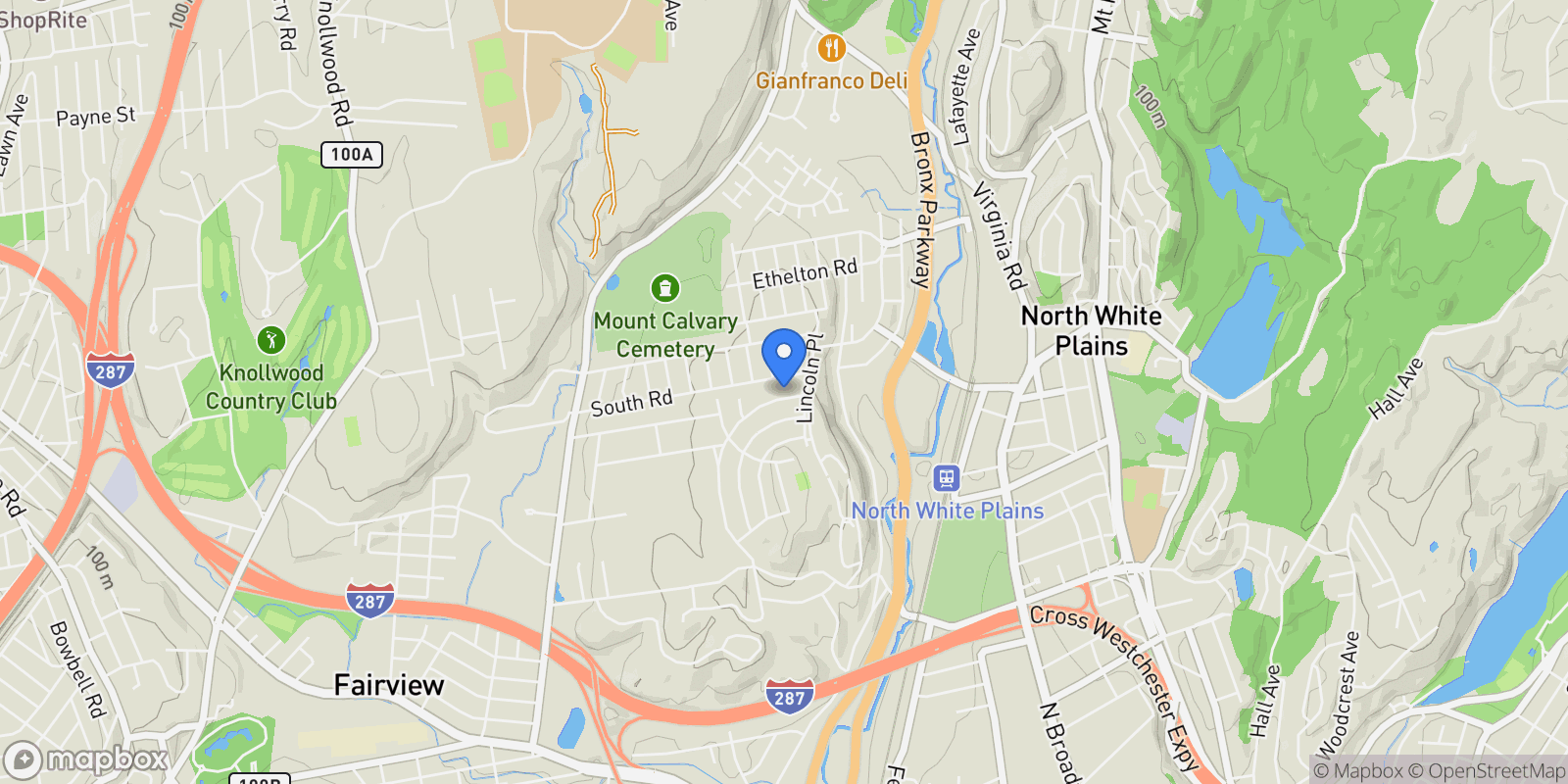 Map showing 377 County Center Road, White Plains, NY 10603, White Plains, New York, United States.
