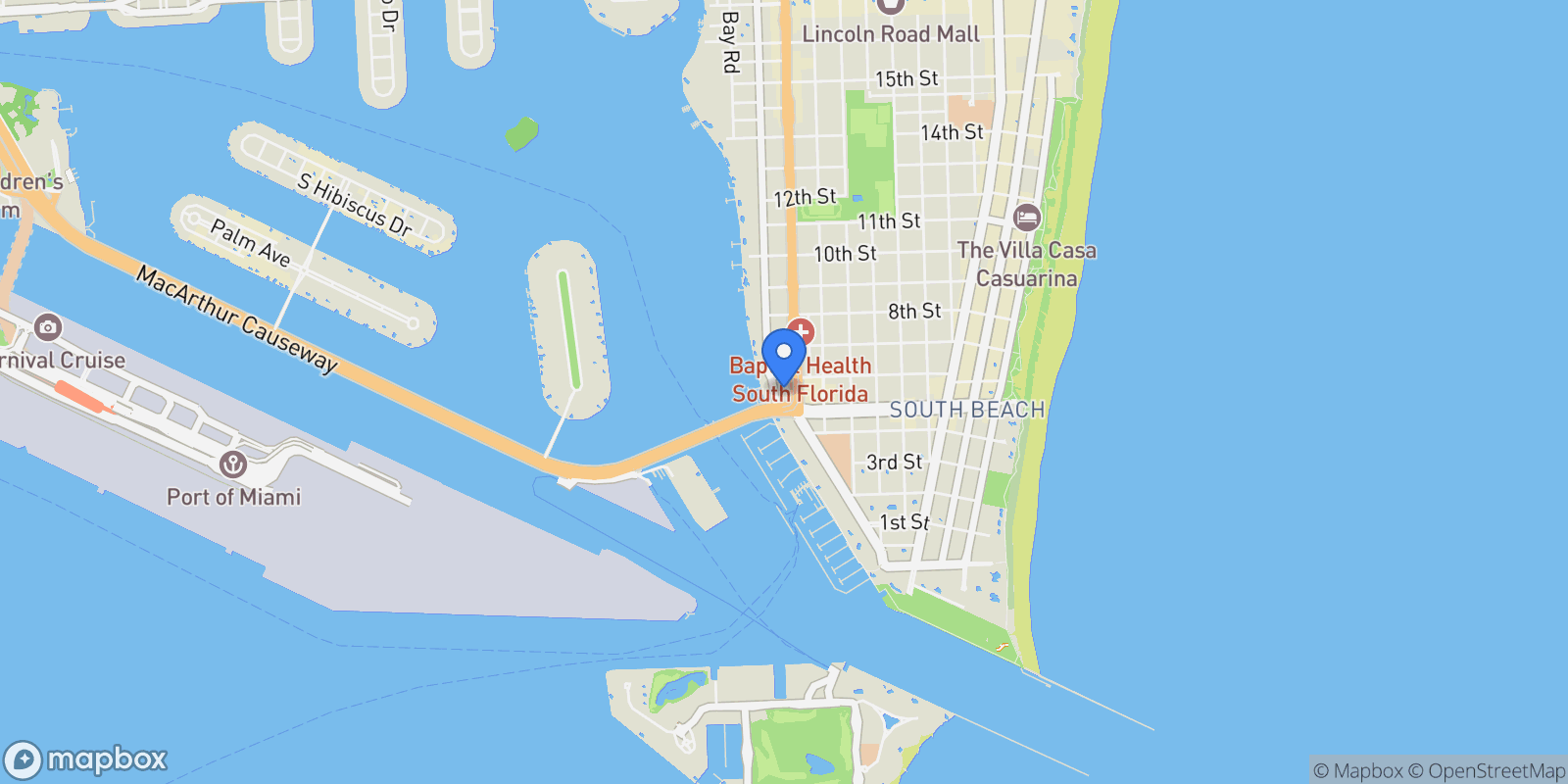 Map showing 500 Alton Rd, Miami Beach, Florida, United States.
