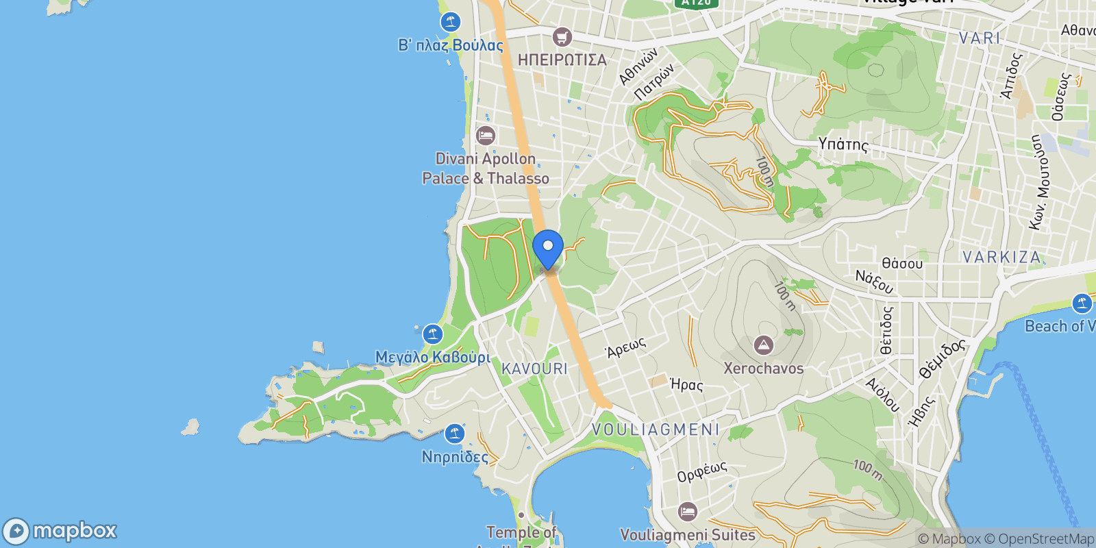 Map showing ATTICA, Vouliagmeni, Attica, Greece.