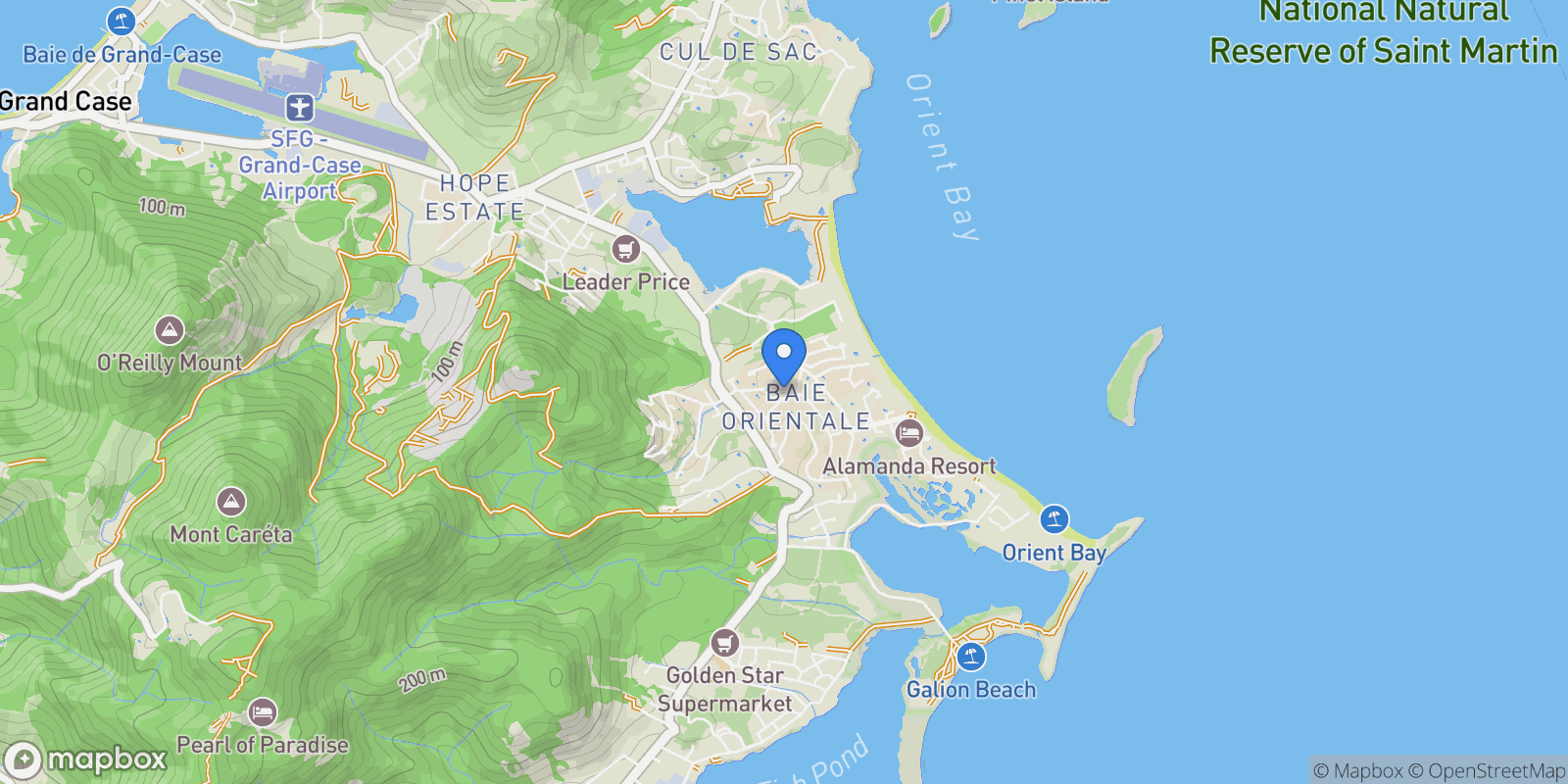 Map showing Saint-Martin, Saint Martin.