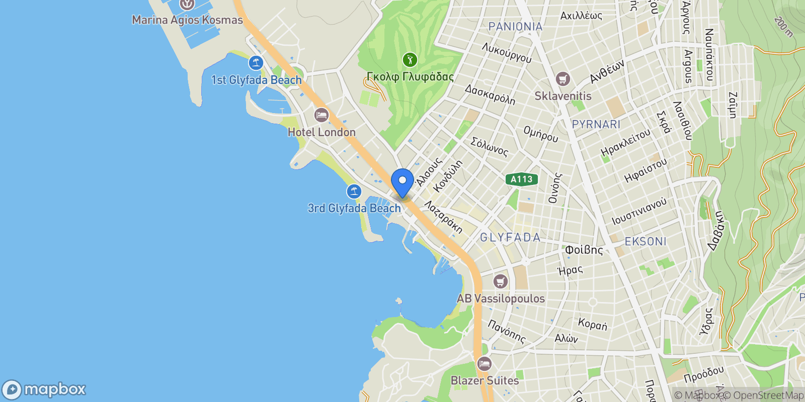 Map showing ATTICA, Glyfada, Attica, Greece.