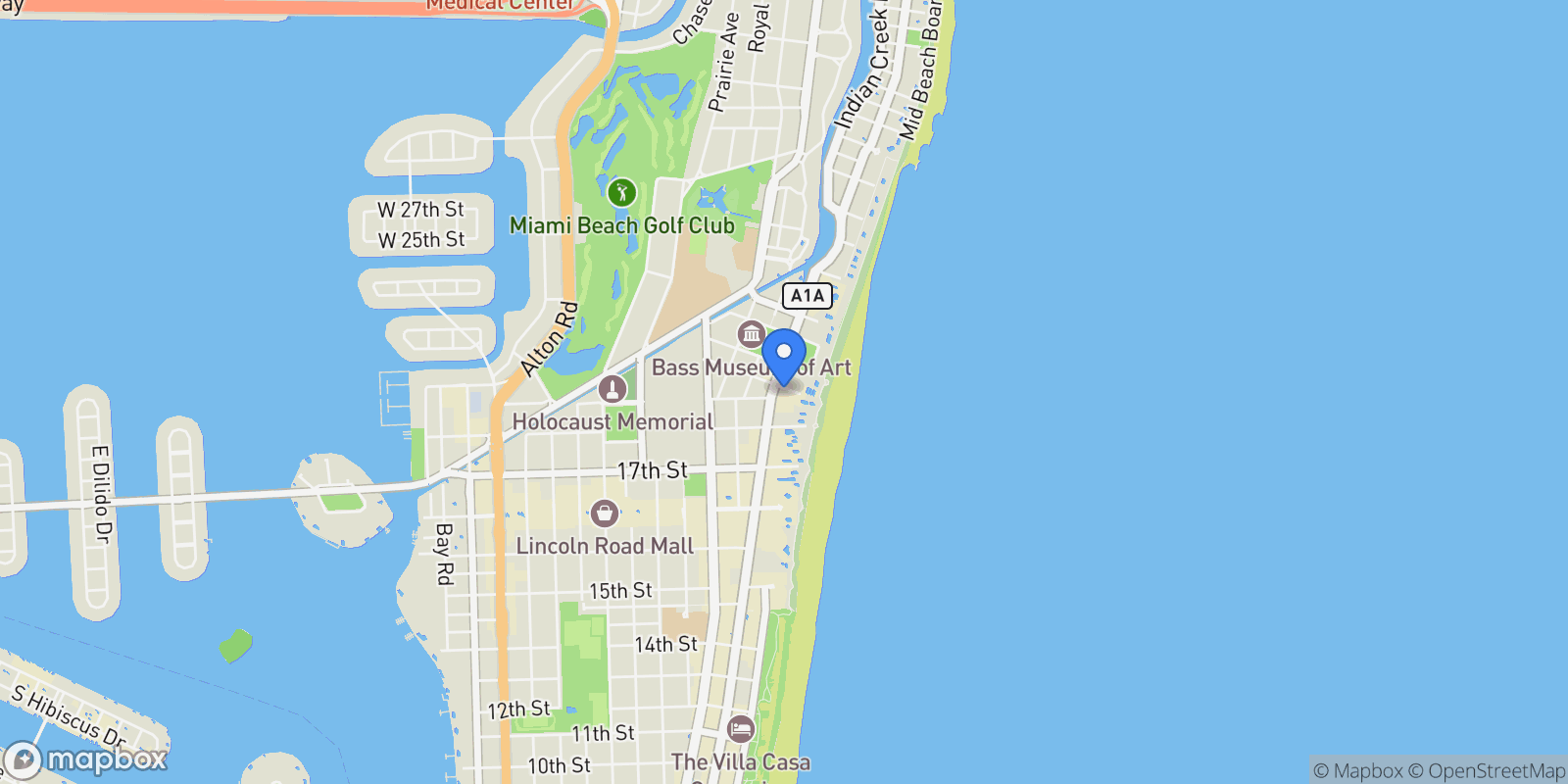 Map showing 101 20th St, Miami Beach, Florida, United States.