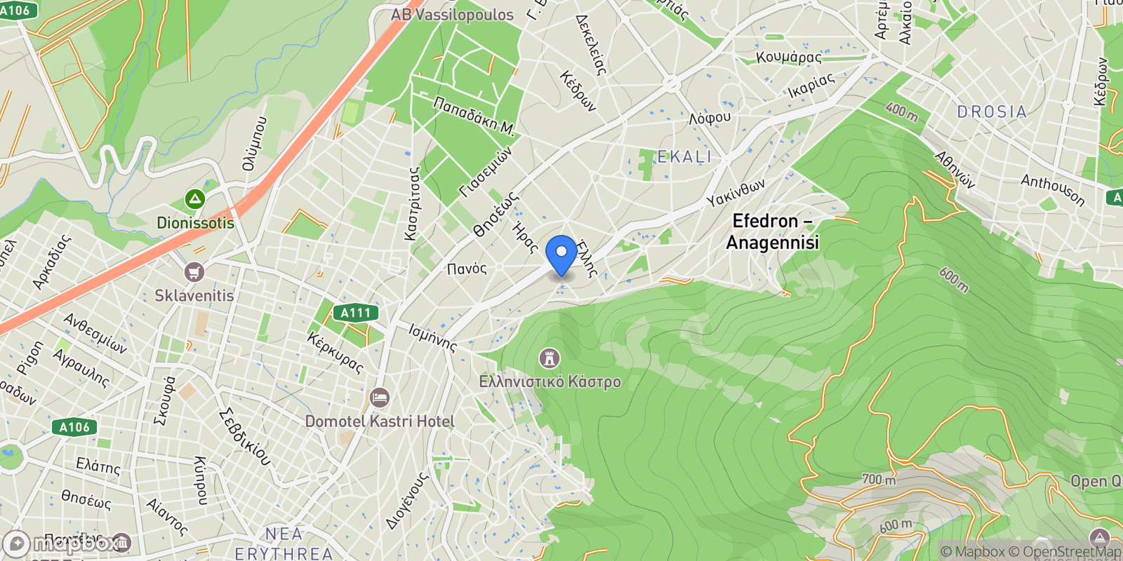 Map showing Ekali, Greece, Ekali, Attica, Greece.