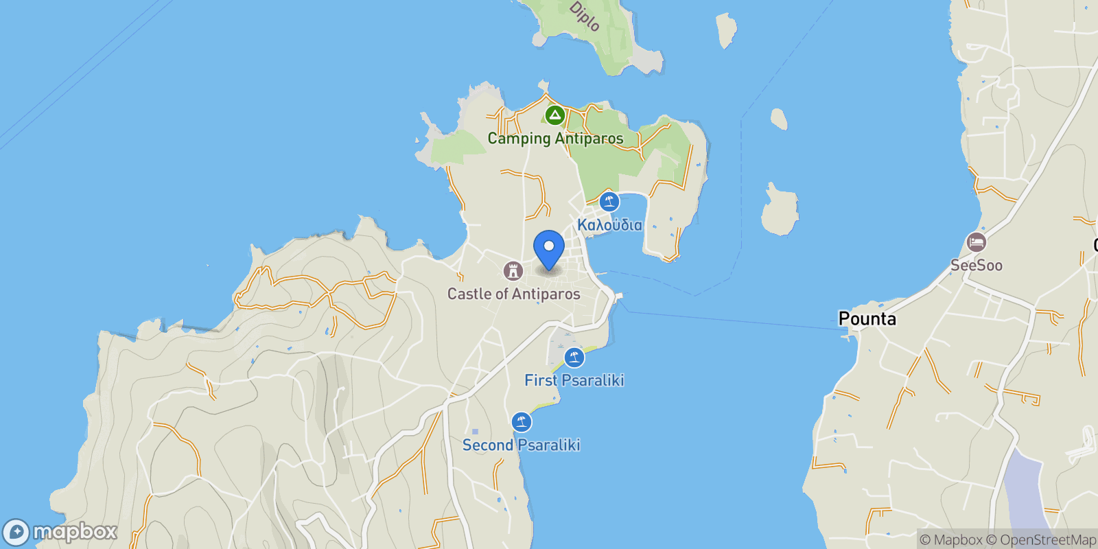 Map showing Antiparos 840 07, Greece, Antiparos, Aegean, Greece.