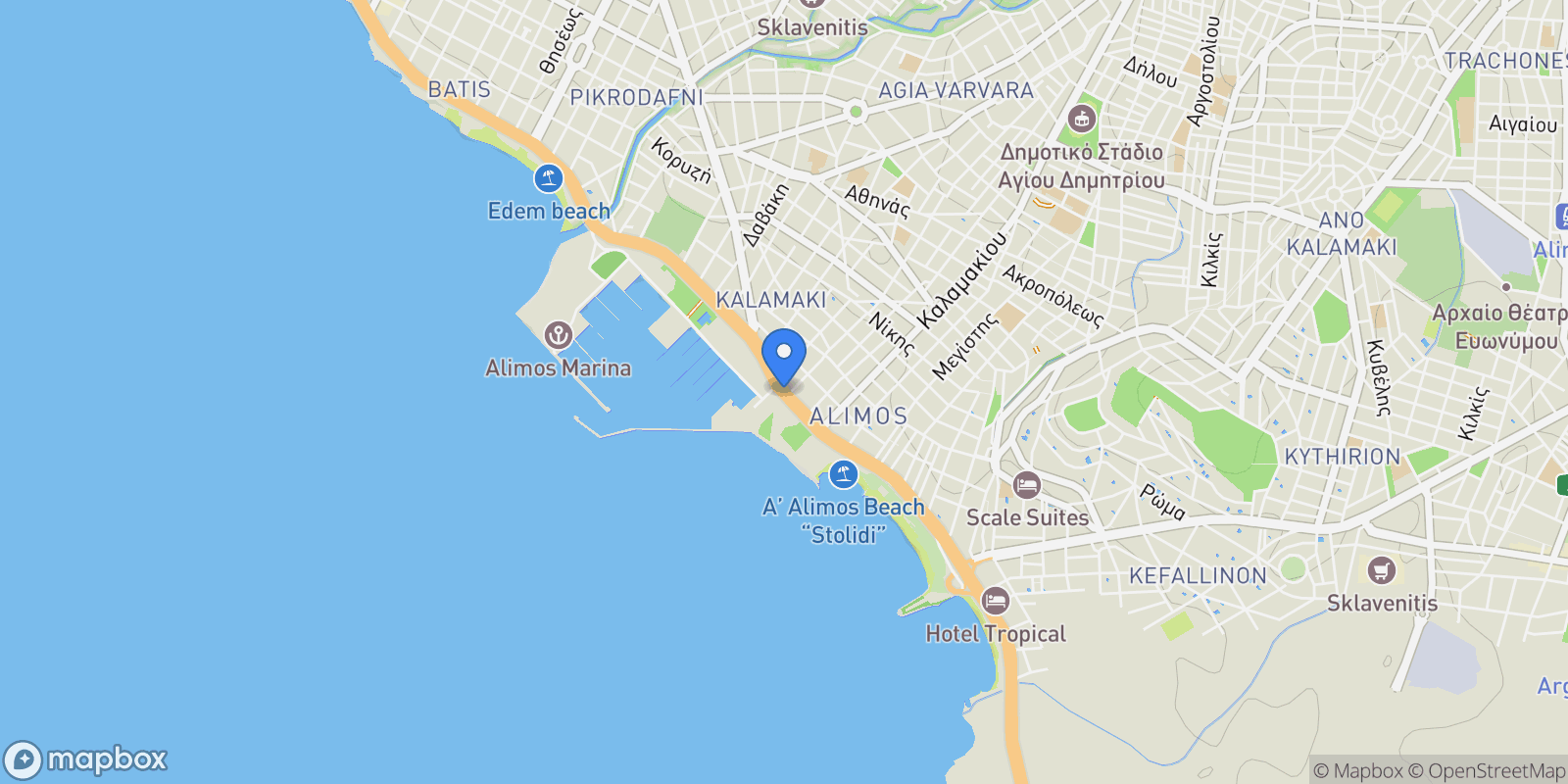 Map showing ATTICA, South Athens, Attica, Greece.