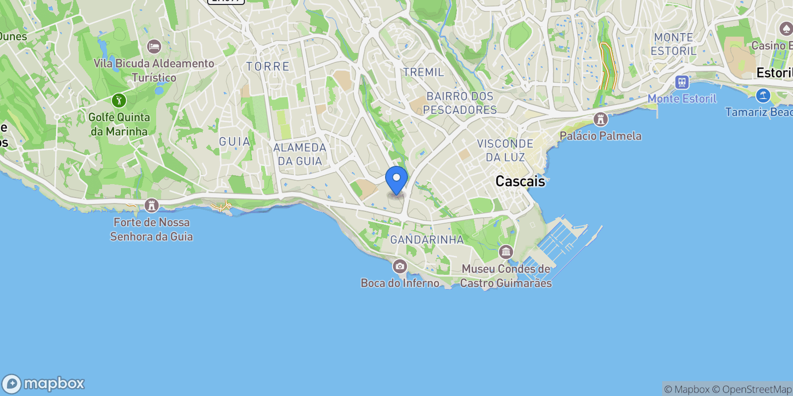 Map showing Cascais e Estoril, Lisbon, Portugal.