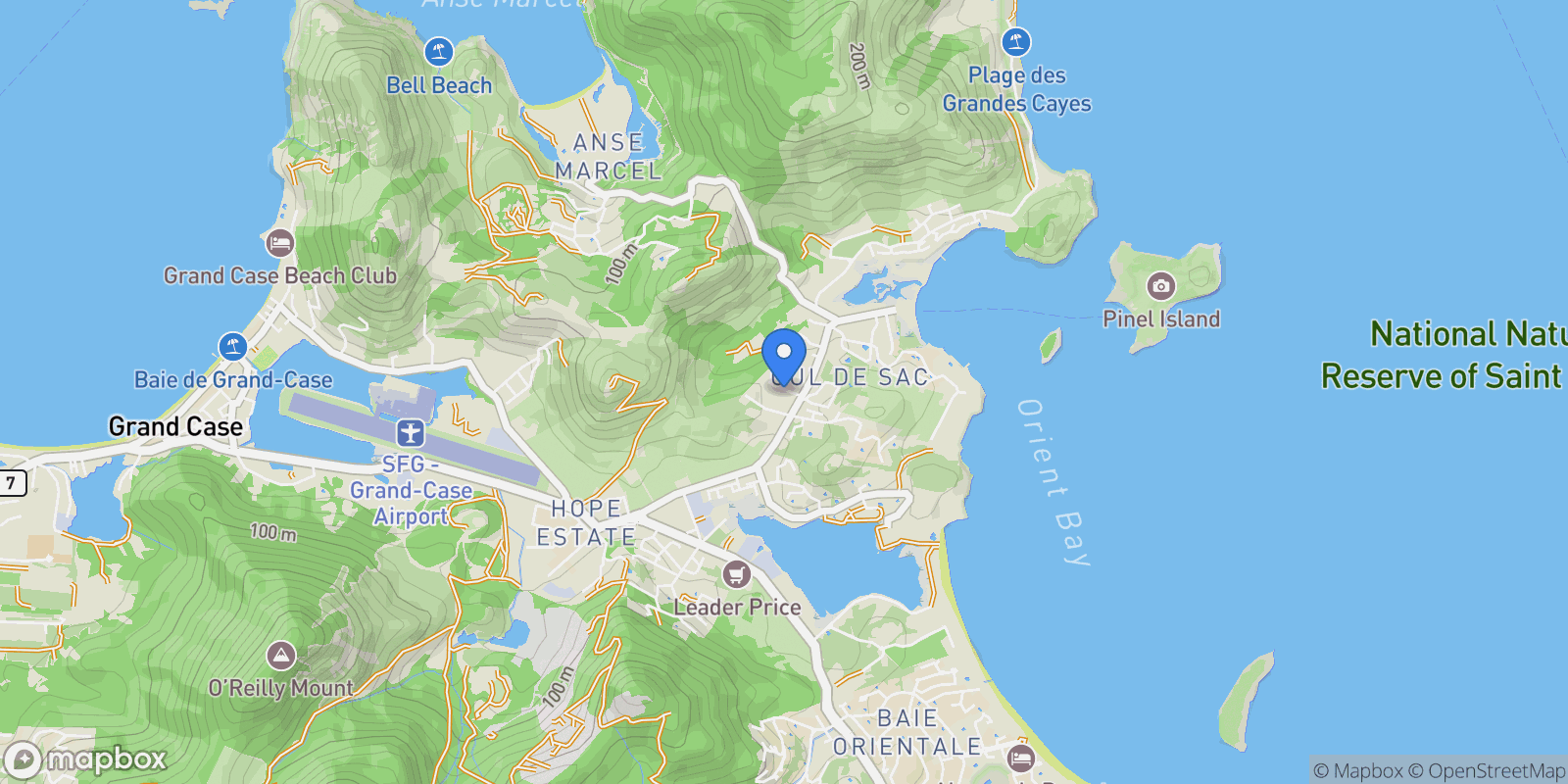 Map showing Cul de Sac, 97150, Cul-de-Sac, Collectivity of Saint Martin, Saint Martin.