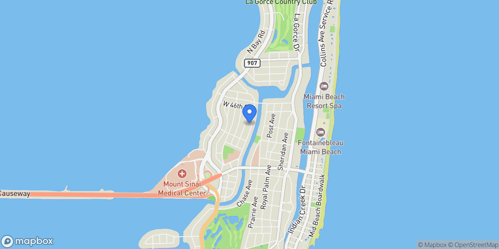 Map showing 4520 N Meridian Ave, Miami Beach, Florida, United States.
