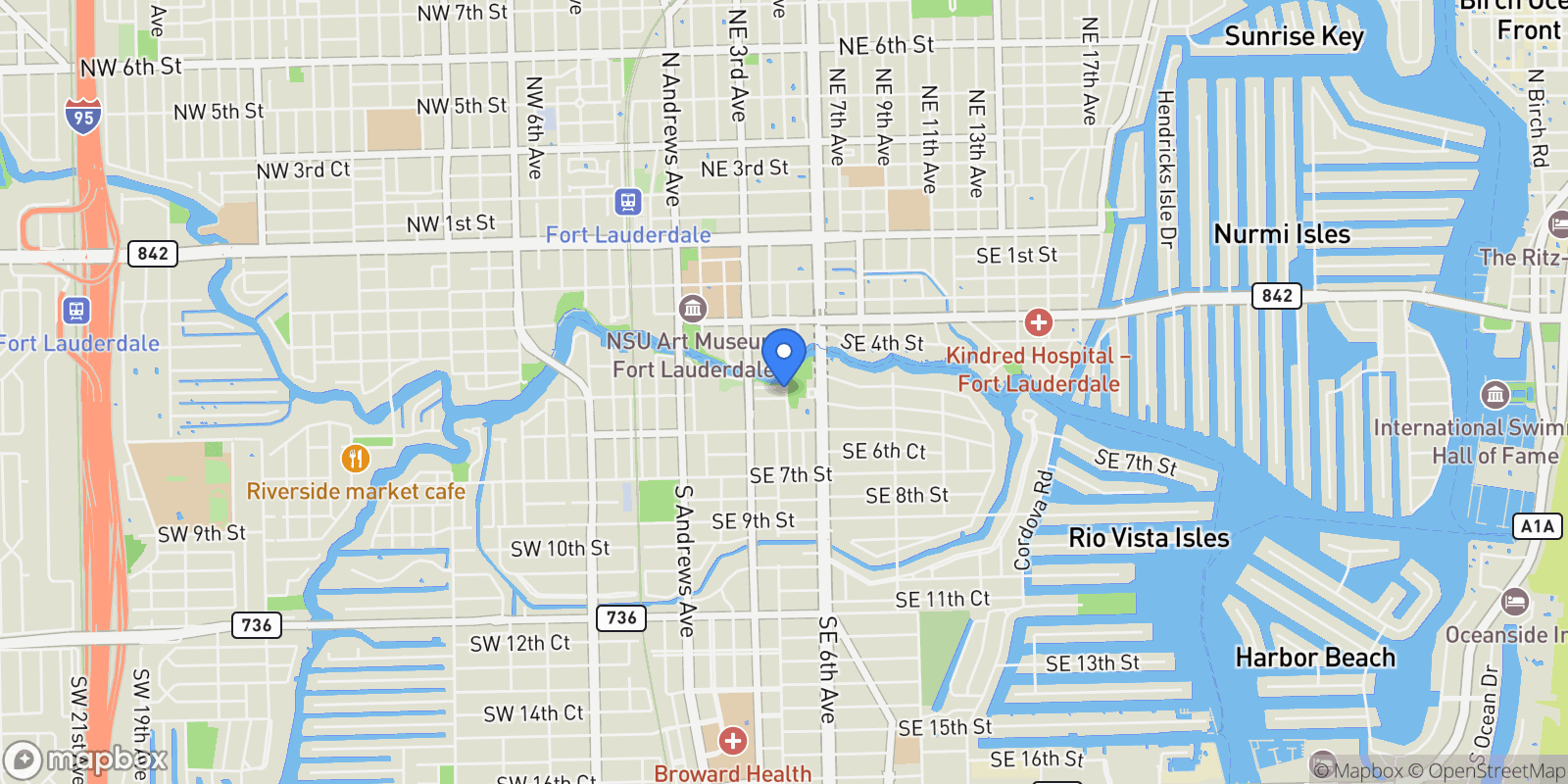 Map showing 511 SE 5th Ave Unit# 1116, Fort Lauderdale, FL 33301, Fort Lauderdale, Florida, United States.