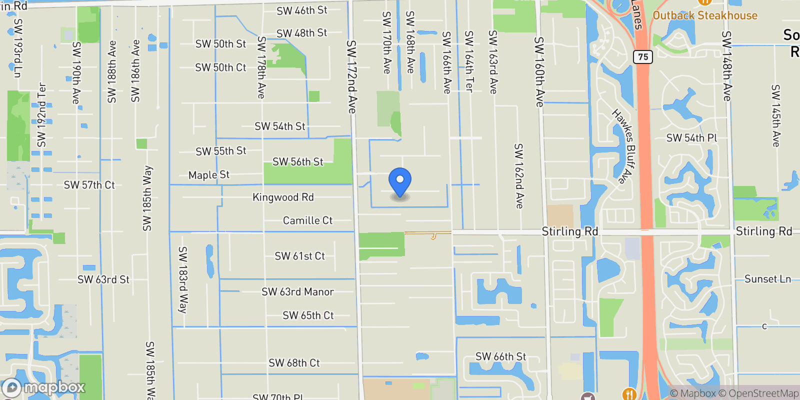Map showing 16800 Berkshire Ct , Southwest Ranches, FL 33331, Southwest Ranches, Florida, United States.
