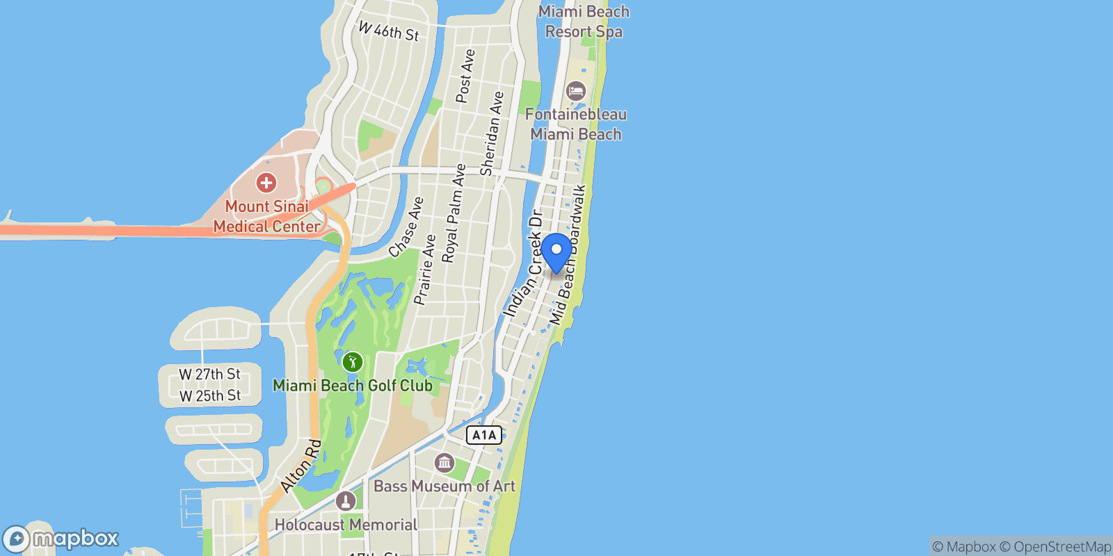 Map showing 3315 Collins Ave, Miami Beach, Florida, United States.