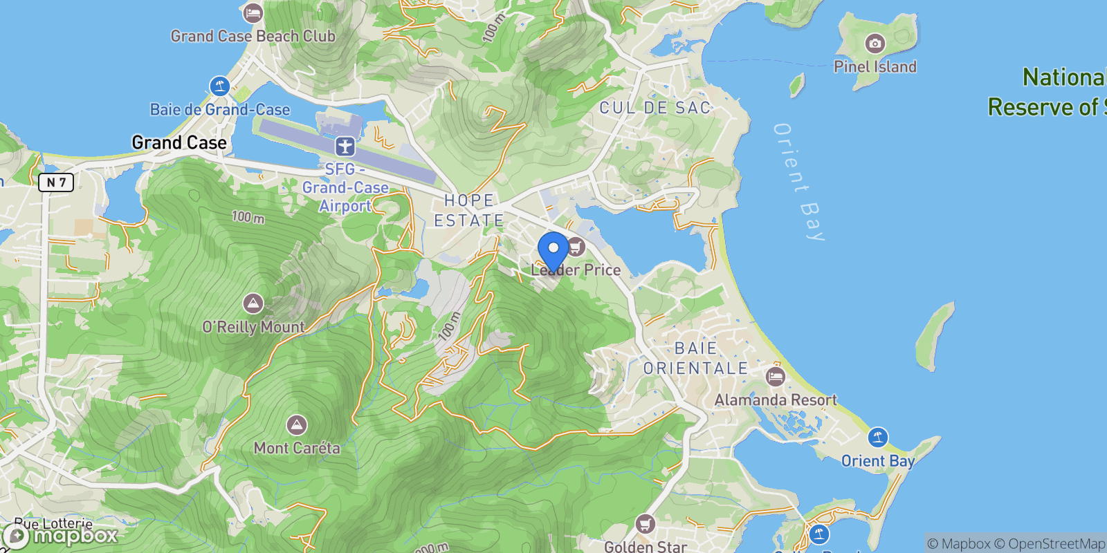 Map showing Dolce Vita, Mont Vernon 3, Mont Vernon, 97150, Saint-Martin, Saint Martin.