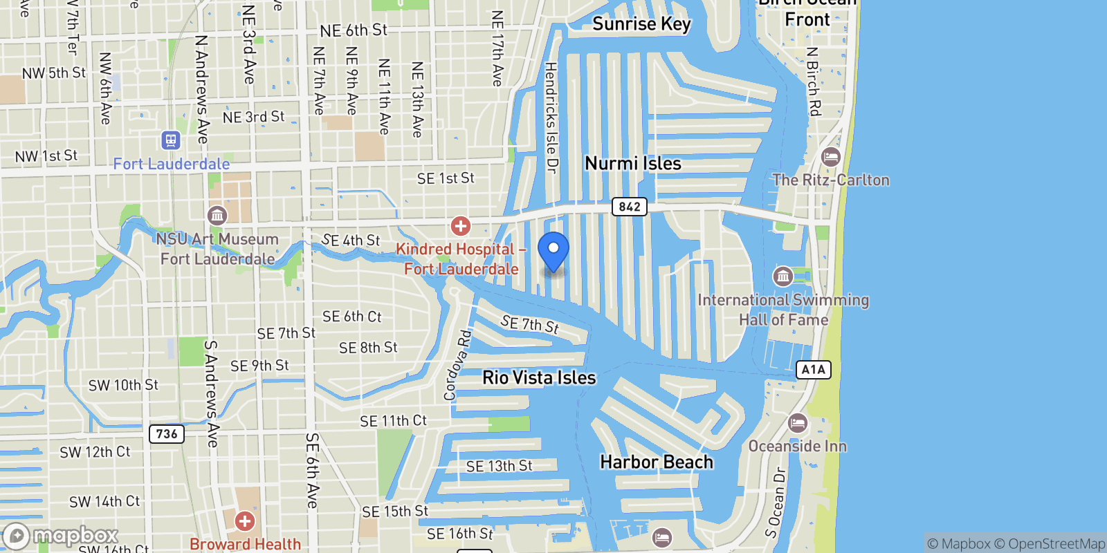 Map showing 509 Coconut Isle Dr , Fort Lauderdale, FL 33301, Fort Lauderdale, Florida, United States.