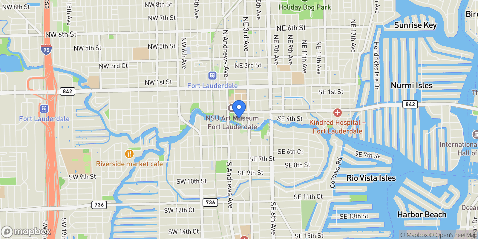Map showing 333 Las Olas Way #1610, Fort Lauderdale, FL 33301, Fort Lauderdale, Florida, United States.