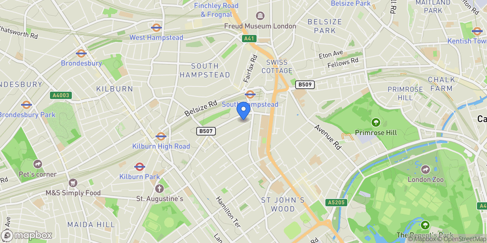 Map showing St John's Wood – NW8, London, England, United Kingdom.