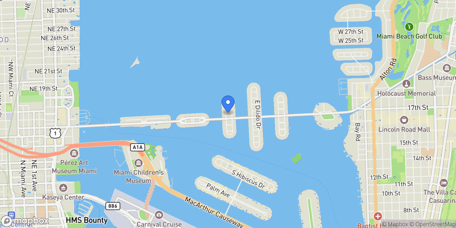 Map showing 114 3rd San Marino Ter, Miami Beach, Florida, United States.