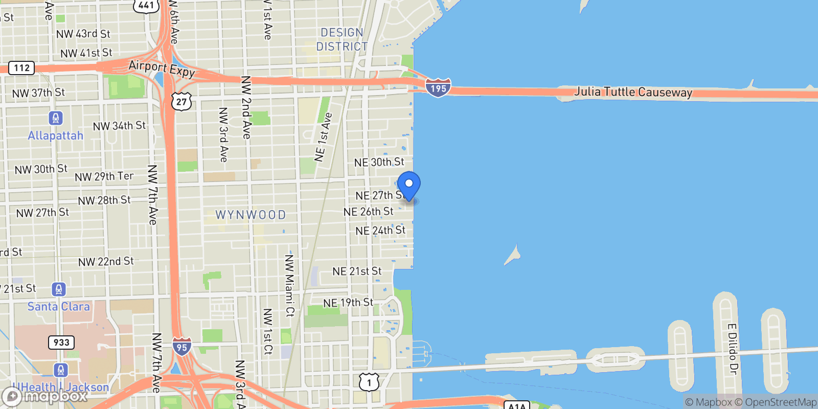 Map showing 700 NE 26th Ter Unit 4701, Miami, FL 33137, Miami, Florida, United States.