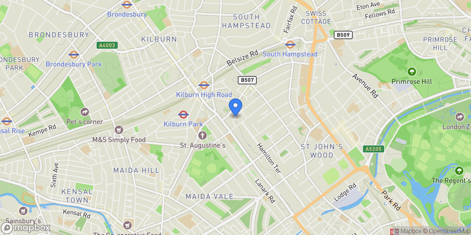 Map showing St John's Wood – NW8, London, England, United Kingdom.