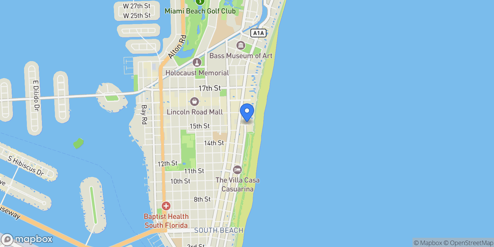 Map showing 1500 Ocean Dr Unit# 507, Miami Beach, FL 33139, Miami Beach, Florida, United States.