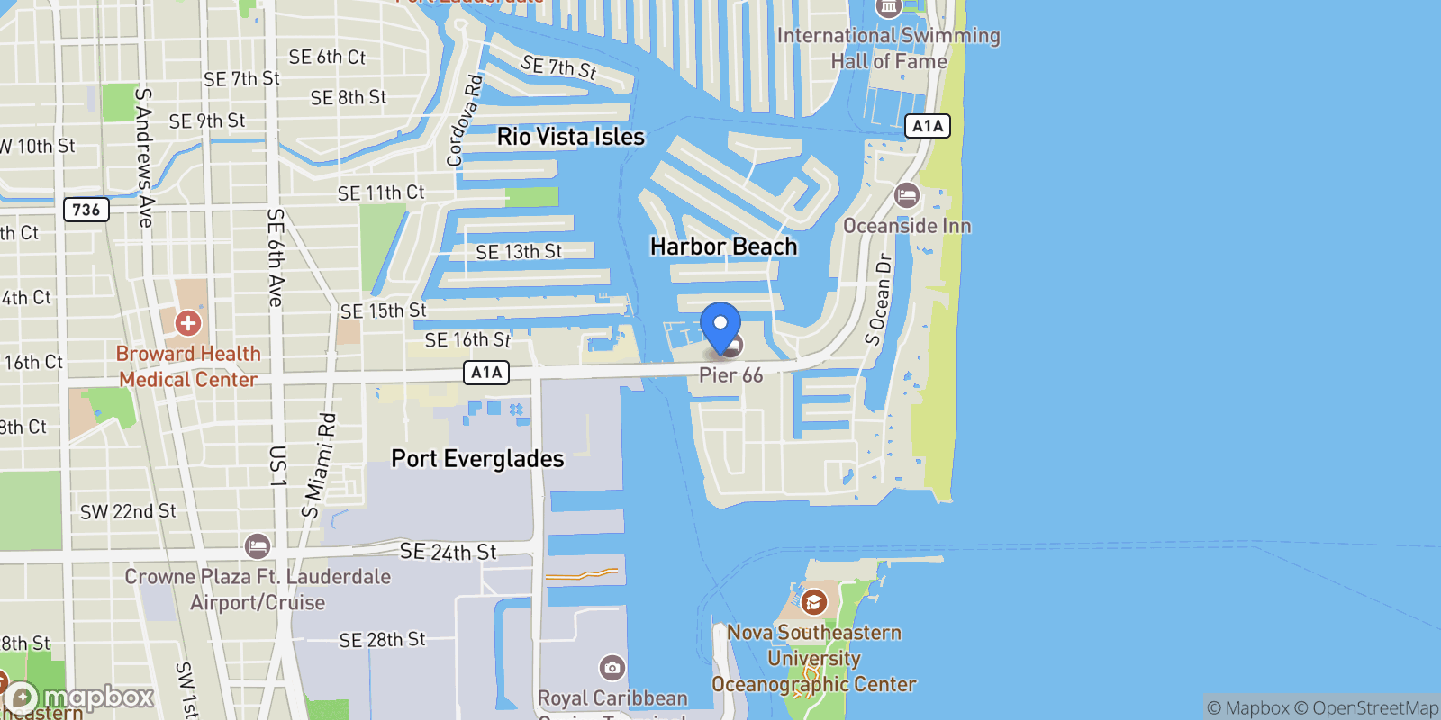Map showing 2241 SE 17th St #PH2, Fort Lauderdale, FL 33316, Fort Lauderdale, Florida, United States.