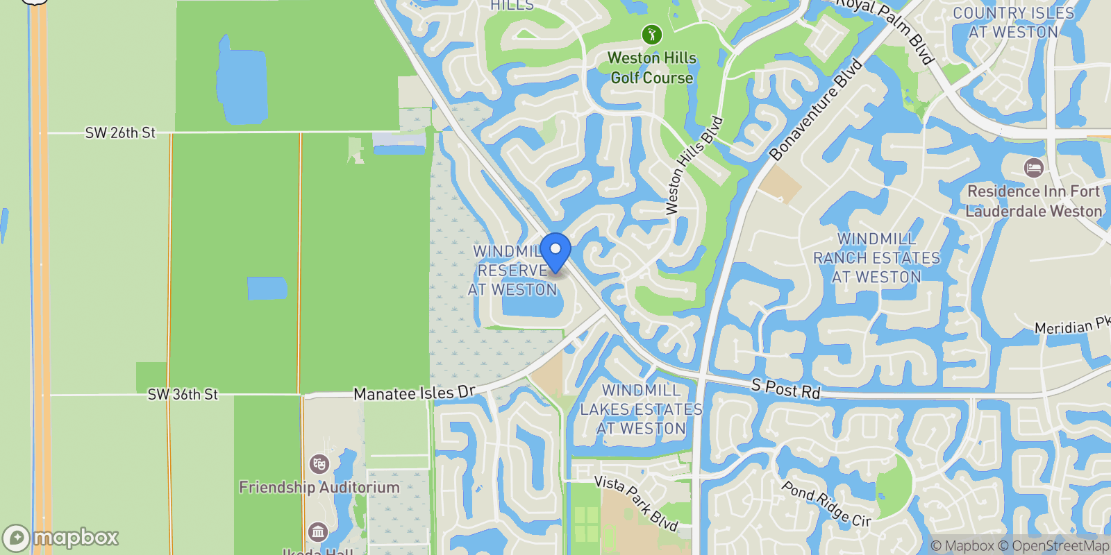 Map showing 3111 Lake Ridge Ln , Weston, FL 33332, Weston, Florida, United States.