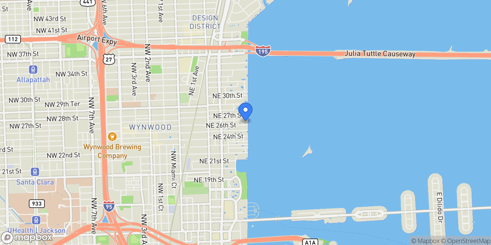 Map showing 700 NE 26th Ter Unit 1001, Miami, FL 33137, Miami, Florida, United States.