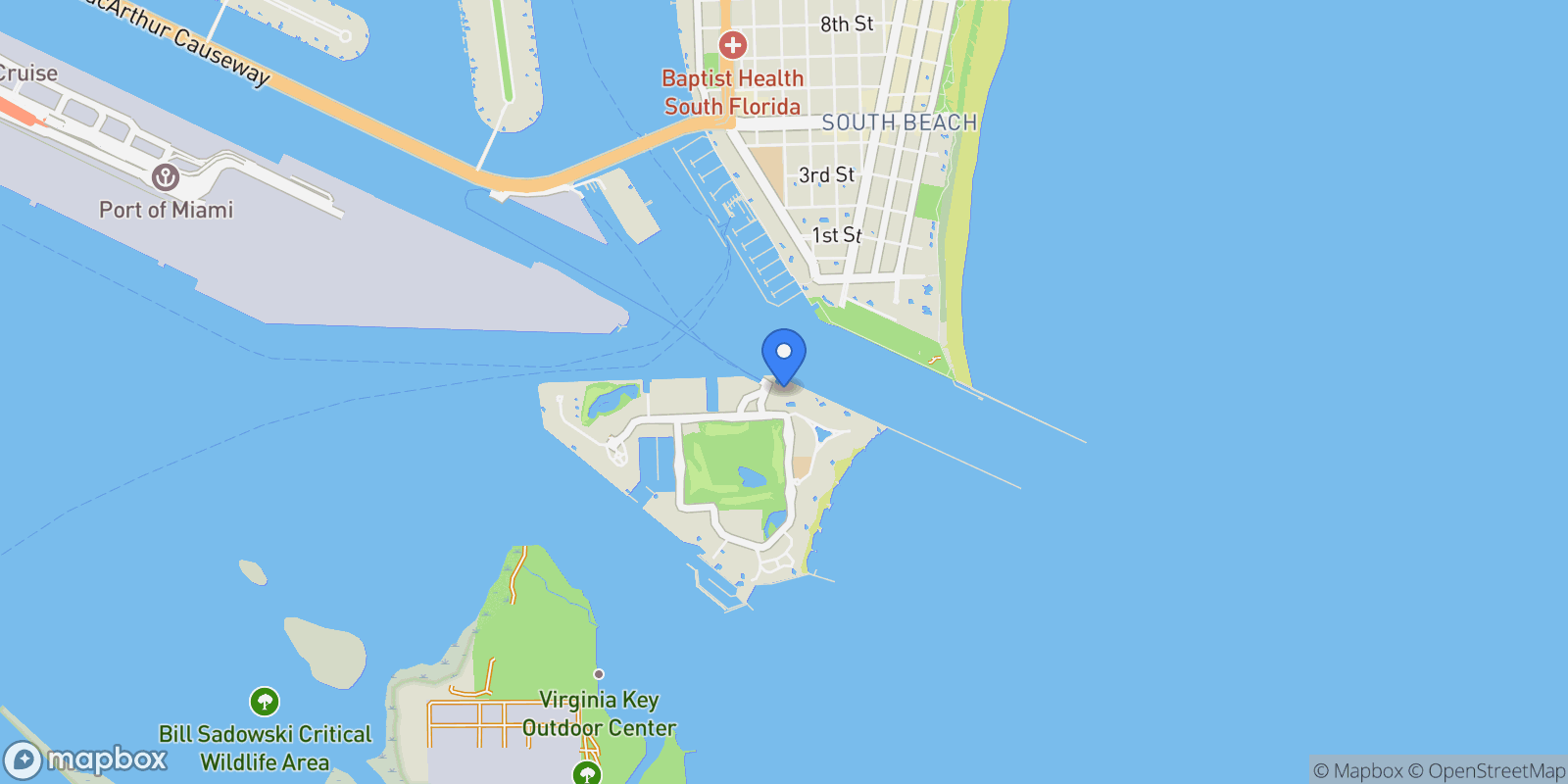 Map showing 6800 Fisher Island Dr, Miami Beach, Florida, United States.