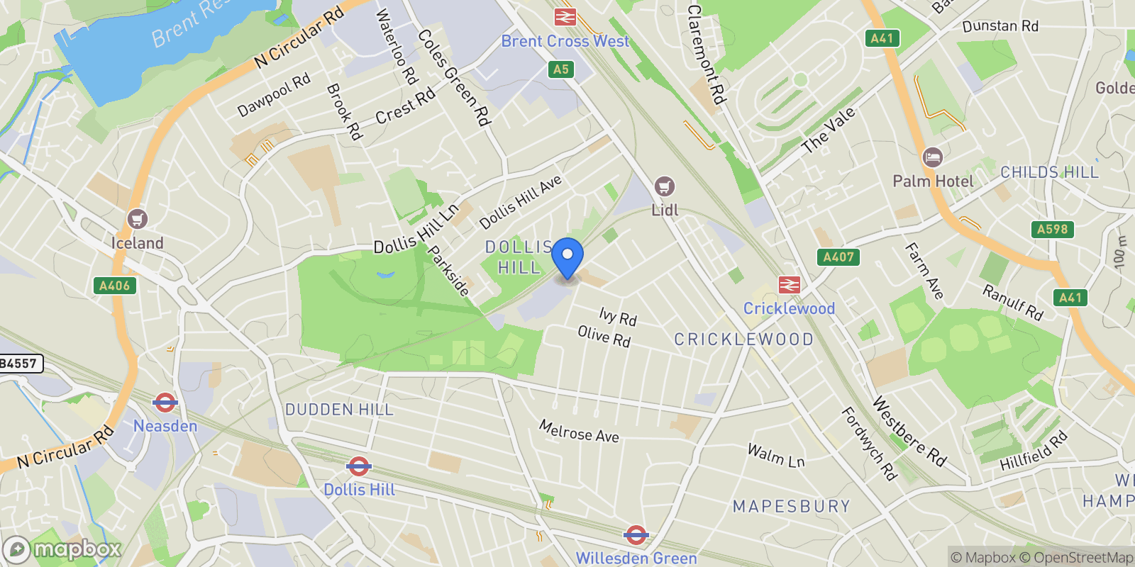 Map showing Osborne Road, London, NW2, London, England, United Kingdom.