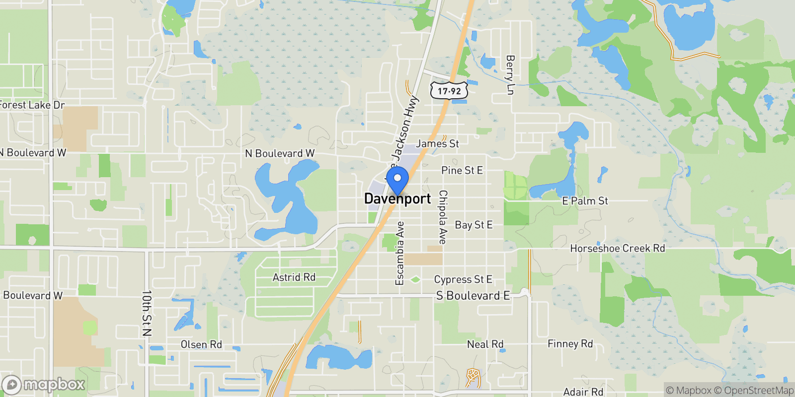 Map showing Davenport, FL 33897, Davenport, Florida, United States.