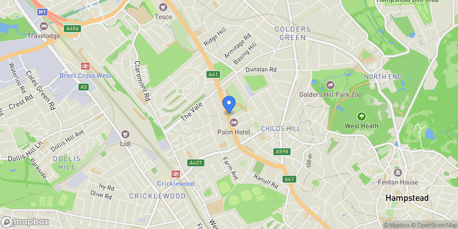Map showing Cedar Road, London, NW2, London, England, United Kingdom.