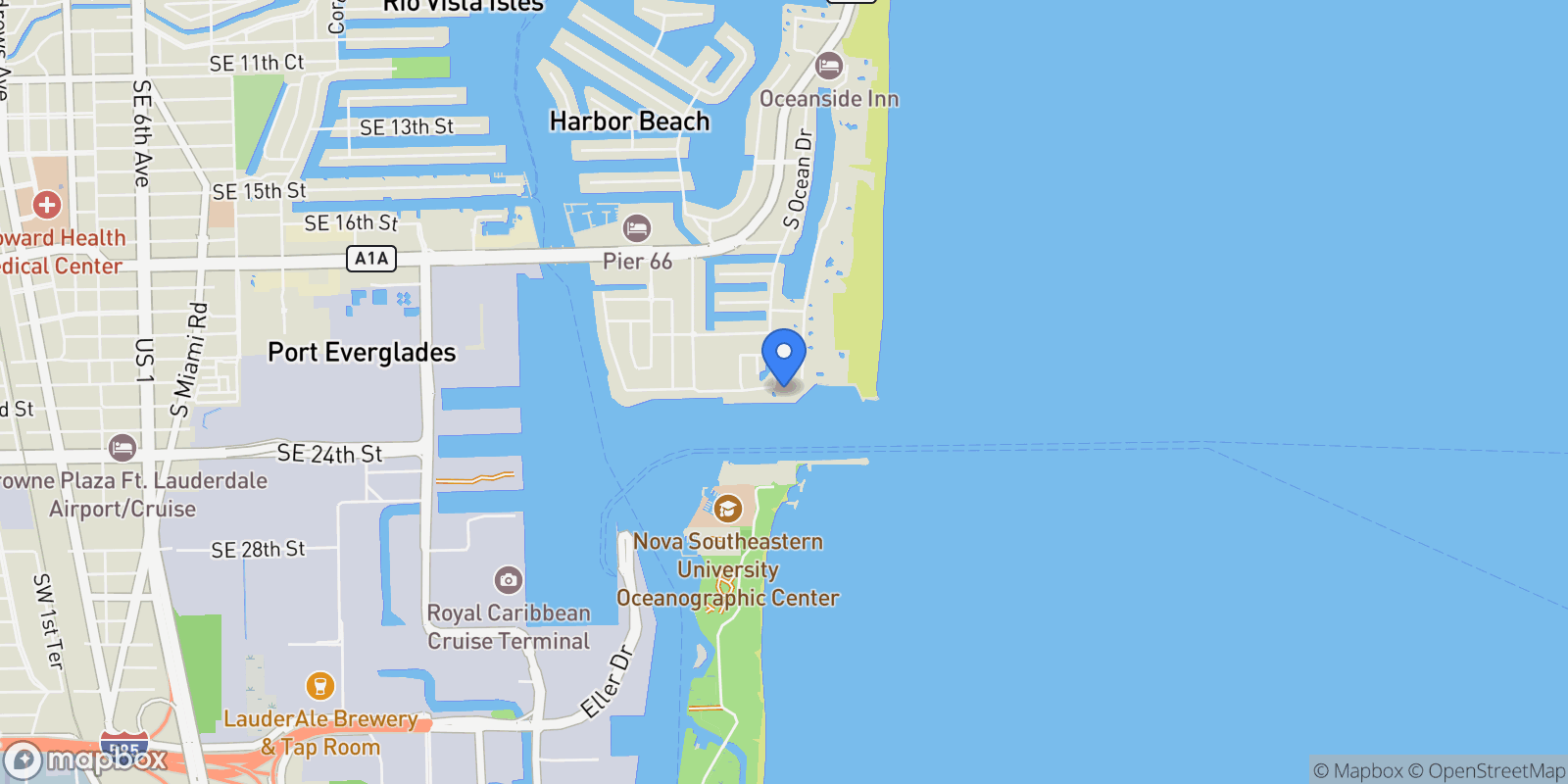 Map showing 2100 S Ocean Dr #5CD, Fort Lauderdale, FL 33316, Fort Lauderdale, Florida, United States.