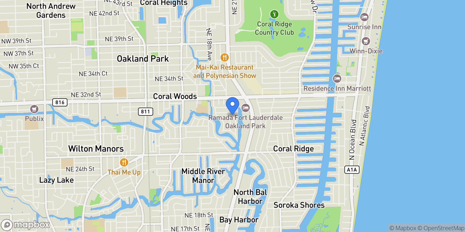 Map showing 2117 NE 29th St , Fort Lauderdale, FL 33306, Fort Lauderdale, Florida, United States.