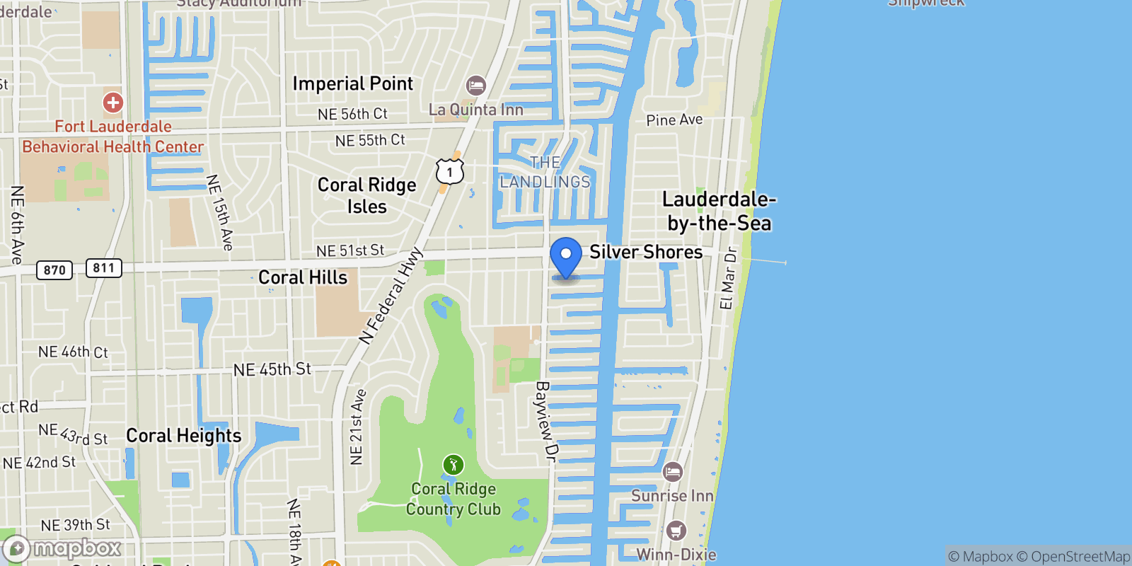 Map showing 3051 NE 48th #509, Fort Lauderdale, FL 33308, Fort Lauderdale, Florida, United States.