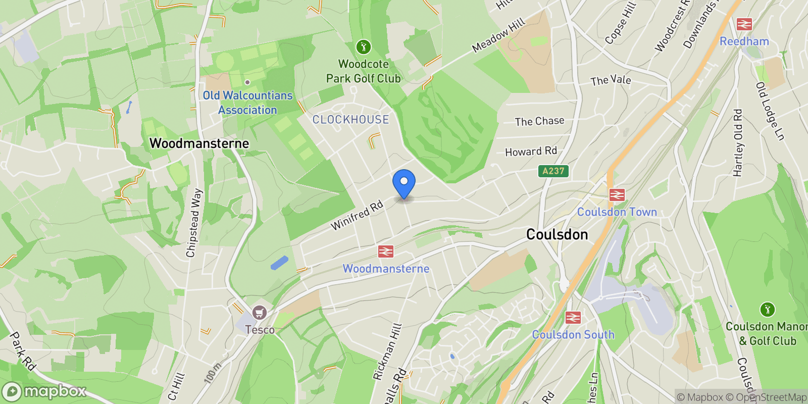Map showing Richmond Road, Coulsdon, England, United Kingdom.