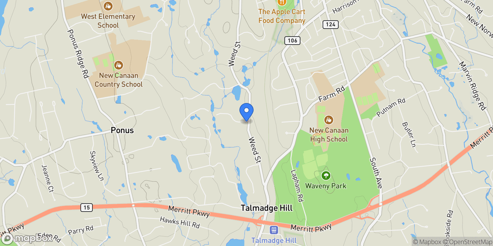 Map showing 202 Weed Street, New Canaan, CT 06840, New Canaan, Connecticut, United States.