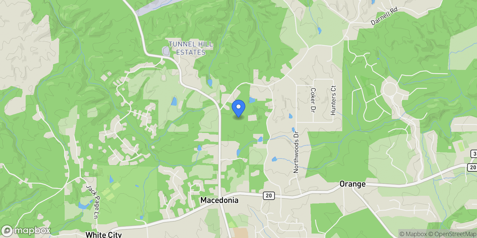 Map showing 208 Summer Ridge Drive, Ball Ground, GA 30107, Ball Ground, Georgia, United States.