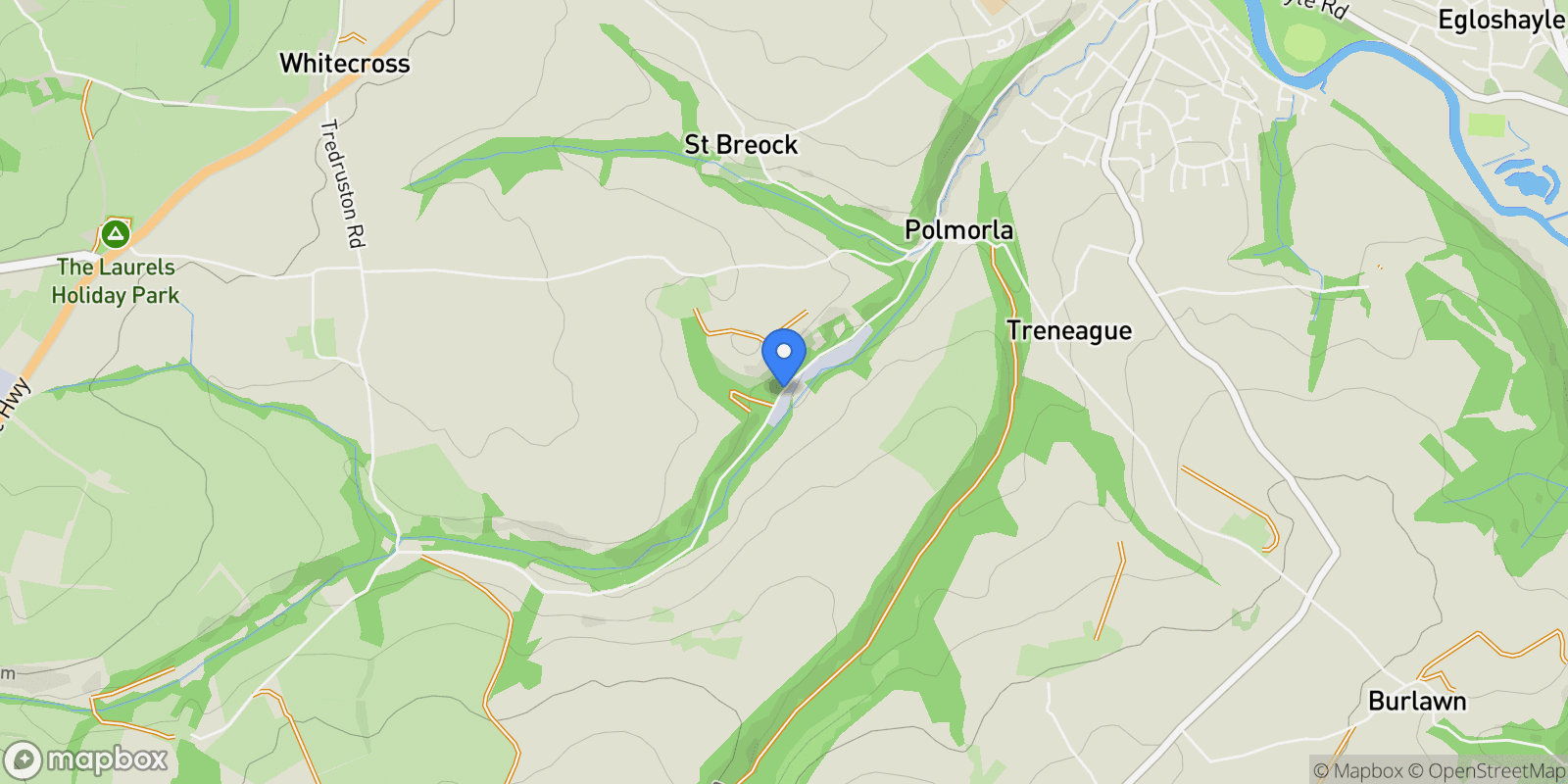Map showing St. Breock, Wadebridge, PL27, Wadebridge, England, United Kingdom.