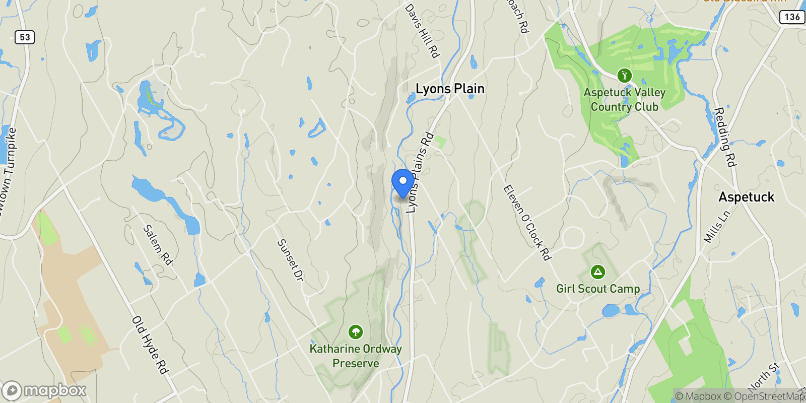 Map showing 262 Lyons Plain Road, Weston, CT 06883, Weston, Connecticut, United States.