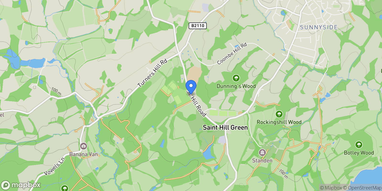 Map showing Saint Hill Road, East Grinstead, England, United Kingdom.