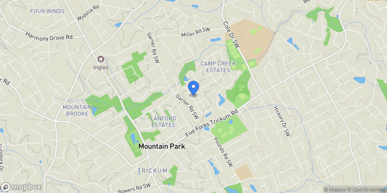 Map showing 1054 Morgan Garner Drive SW, Lilburn, GA 30047, Lilburn, Georgia, United States.