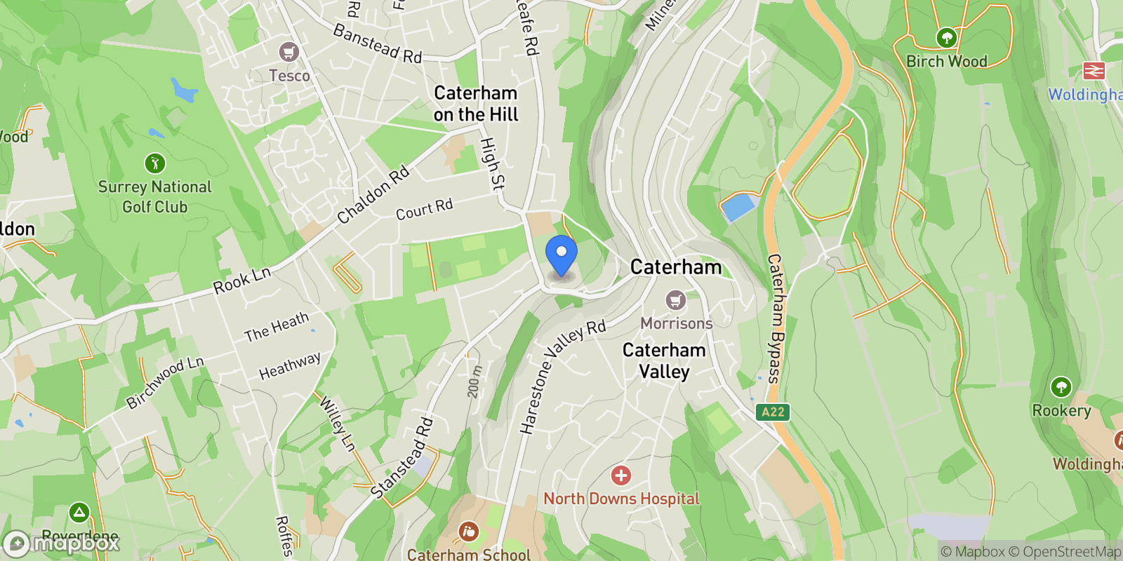 Map showing St. Mary's Mount, Caterham, England, United Kingdom.