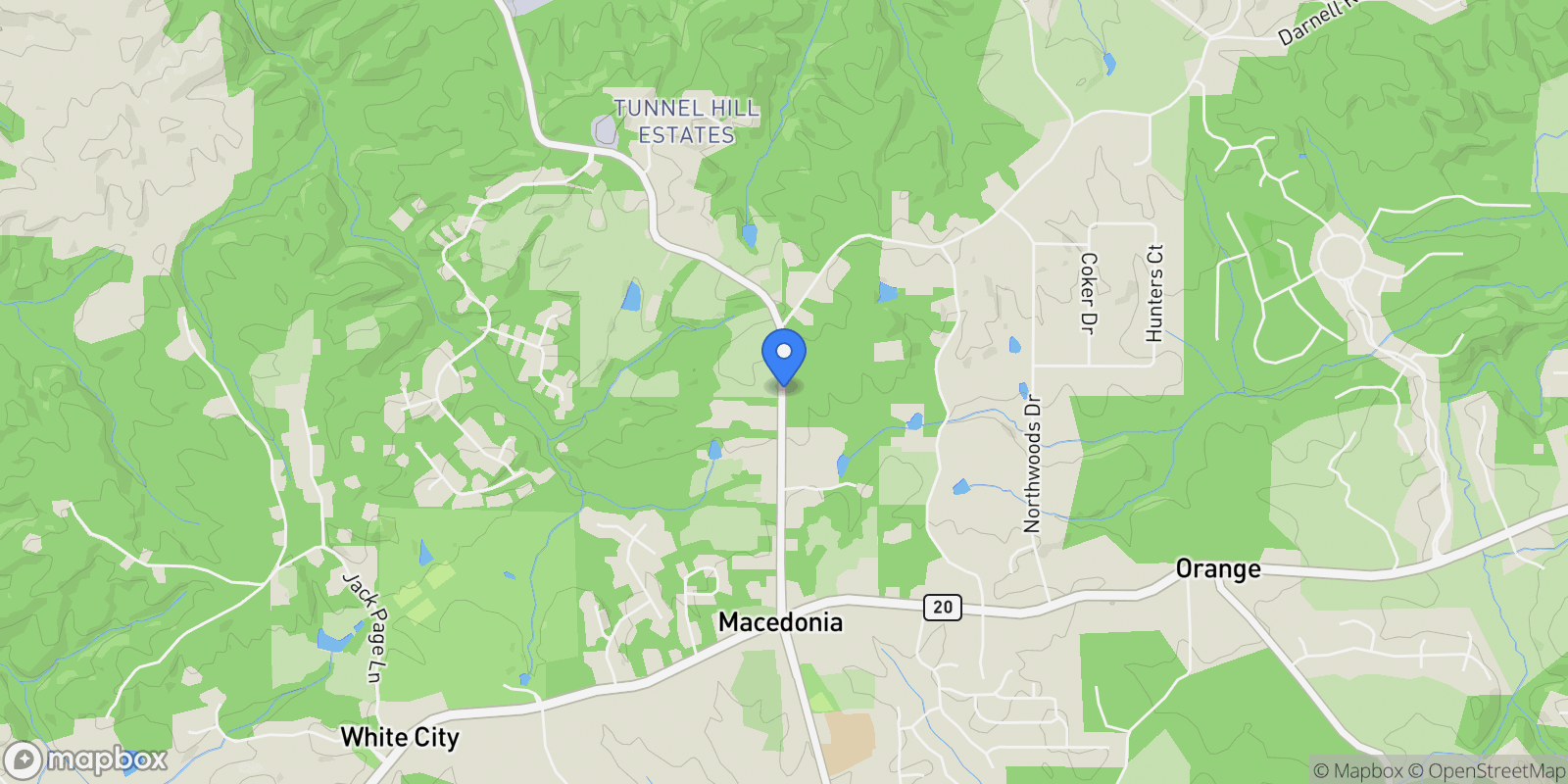 Map showing 200 Summer Ridge Drive, Ball Ground, GA 30107, Ball Ground, Georgia, United States.