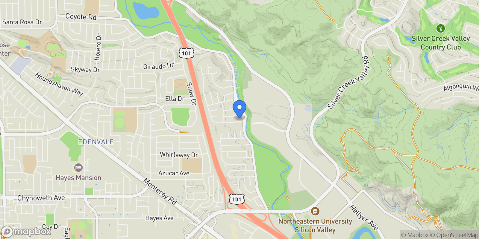 Map showing 515 Fontanelle Court, San Jose, CA 95111, San Jose, California, United States.